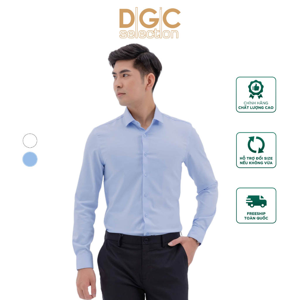Áo sơ mi dài tay nam DGCs - dòng sơ mi Công sở, thiết kế hiện đại, chất liệu cao cấp thoáng mát - SASDBC12M