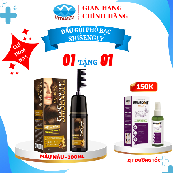 Dầu Gội Phủ Bạc Cao Cấp SHISENGLY Làm Đen Tóc & Giảm Rụng Tóc - Hàng Chính Hãng Loại 200ml