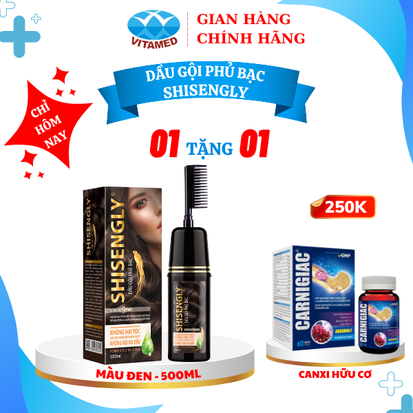 Dầu Gội Phủ Bạc - Phủ Đen SHISENGLY Cao Cấp 500ml Giảm Rụng Tóc, Giúp Tóc Chắc Khỏe