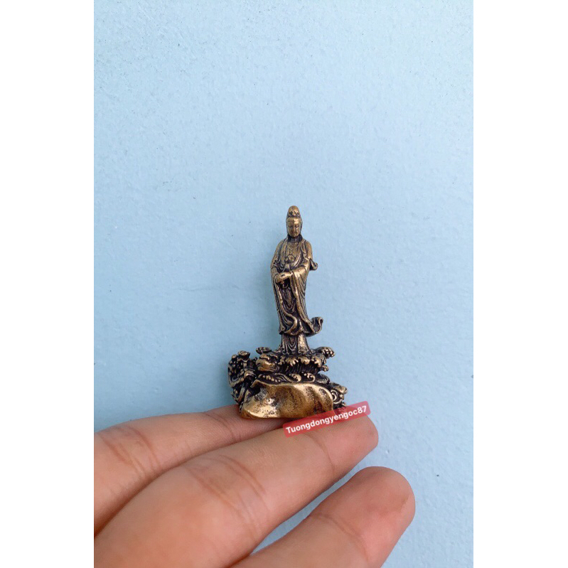Tượng đồng Phật Bà Quan Âm đứng mini