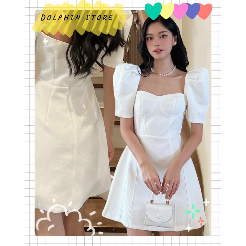 BIGSIZE Đầm cổ vuông bigsize - đầm đen bigsize - đầm trắng bigsize - đầm đi tiệc bigsize