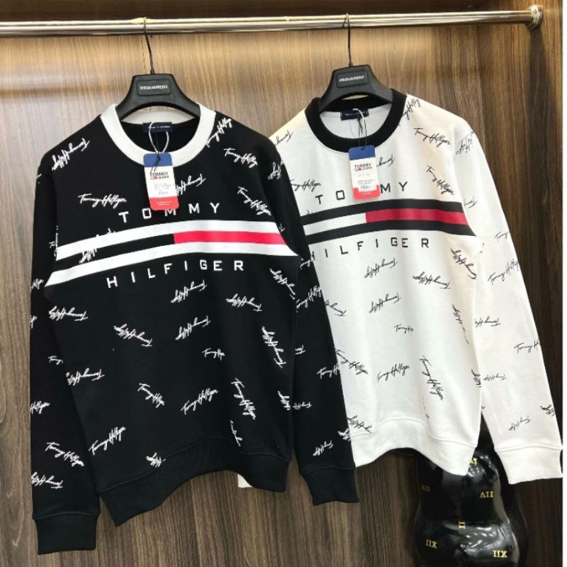 Áo Nỉ Sweater Tomy Chữ Ký  Chất Nỉ Bông Dày Dặn From Rộng Xịn Xò