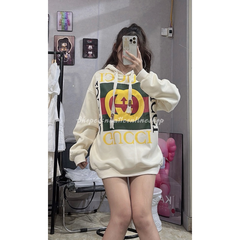 Áo hoodie Gù Chi dây to chất nỉ bông dày