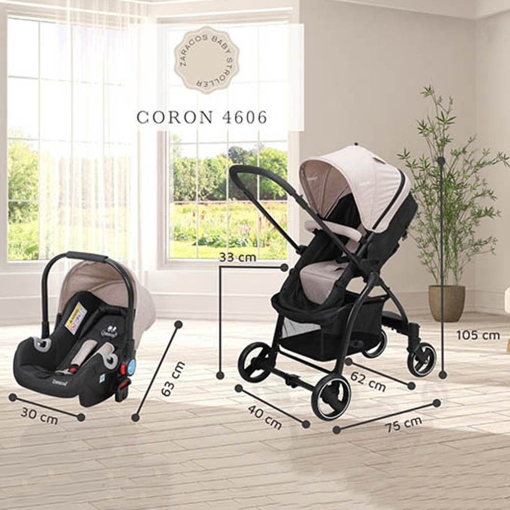 Bộ xe đẩy + Ghế ô tô trẻ em Zaracos Coron 4606