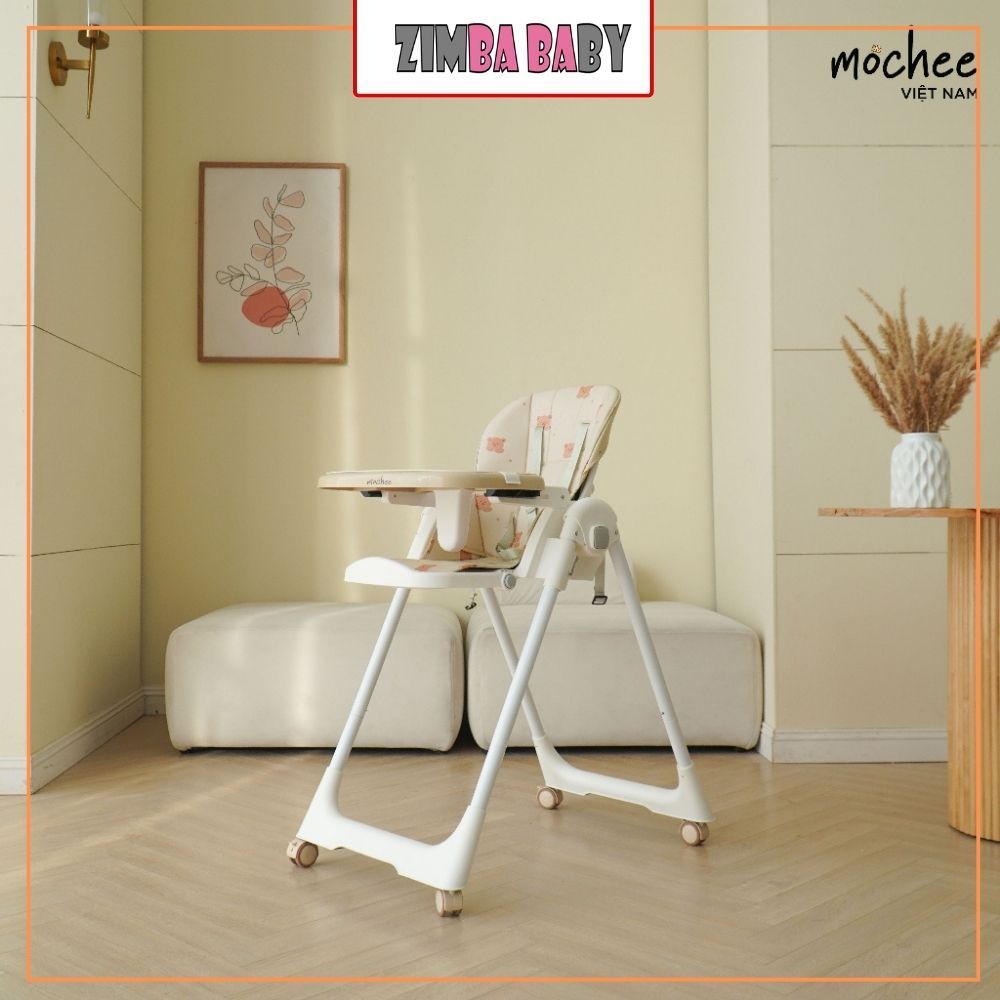 Ghế Ăn Dặm Đa Năng Cao Cấp MOCHEE Có Bánh Xe Di Chuyển Linh Hoạt gấp gọn và ngả lưng mới nhất 2023 Có Đai An Toàn