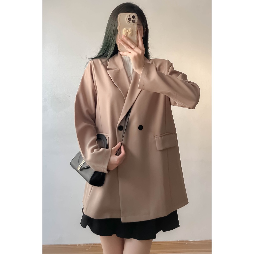 Áo khoác blazer nữ DÀI TAY form rộng  - Retrostyle - Aoblazerdaitay6082_P0/K4