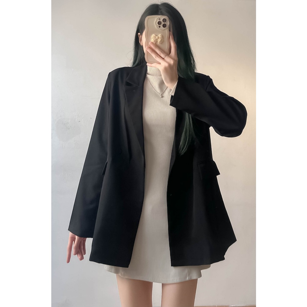 Áo khoác blazer nữ DÀI TAY form rộng  - Retrostyle - Aoblazerdaitay6082_P0/K4