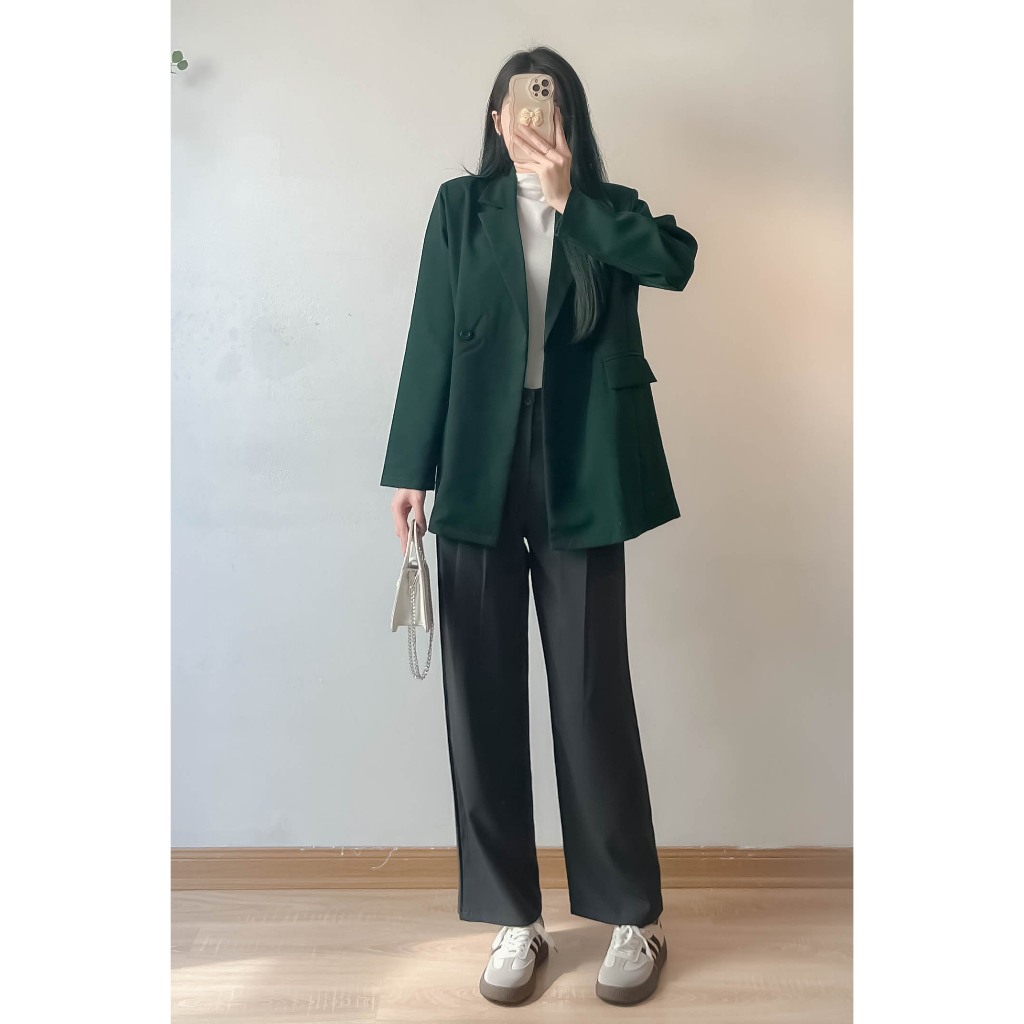 Áo khoác blazer nữ DÀI TAY form rộng  - Retrostyle - Aoblazerdaitay6082_P0/K4