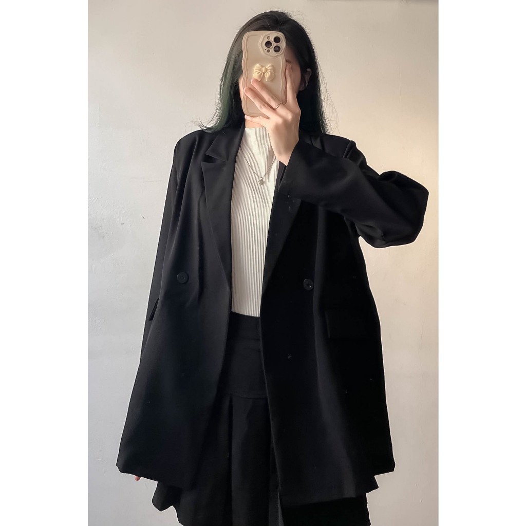 Áo khoác blazer nữ DÀI TAY form rộng  - Retrostyle - Aoblazerdaitay6082_P0/K4