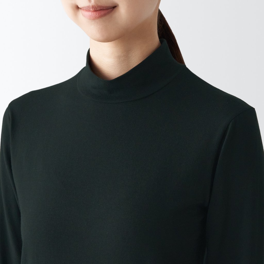 MUJI ÁO THUN MOCK NECK DÀI TAY GIỮ NHIỆT