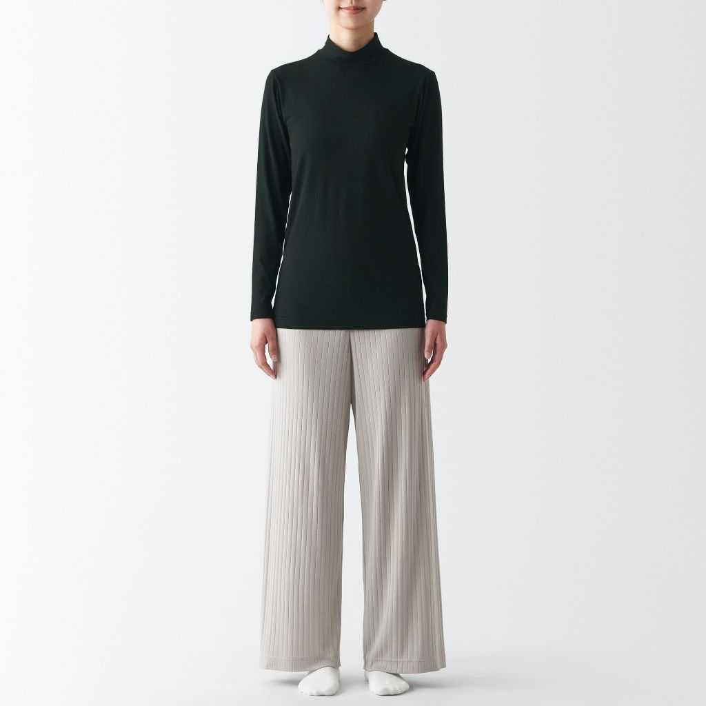 MUJI ÁO THUN MOCK NECK DÀI TAY GIỮ NHIỆT