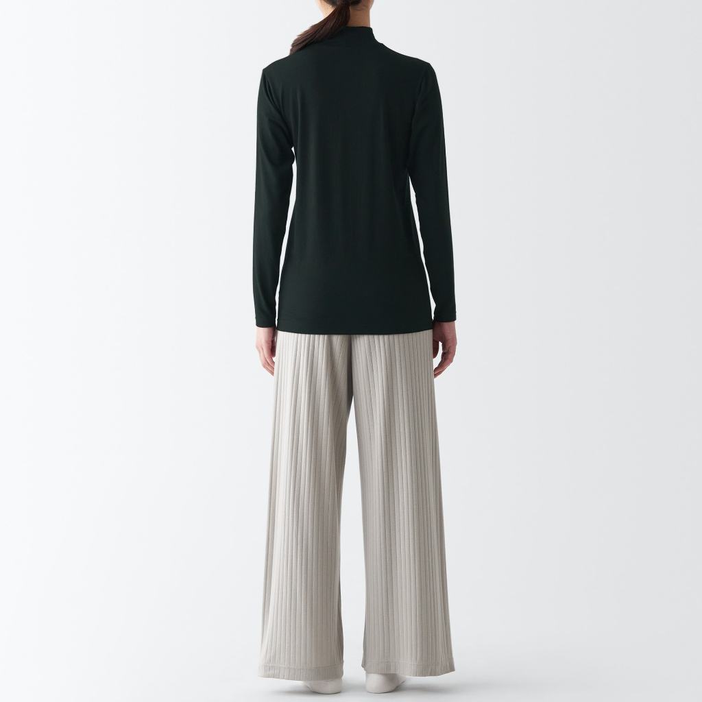 MUJI ÁO THUN MOCK NECK DÀI TAY GIỮ NHIỆT