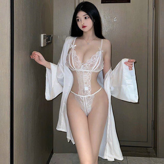Set áo choàng lụa satin + đai gợi cảm