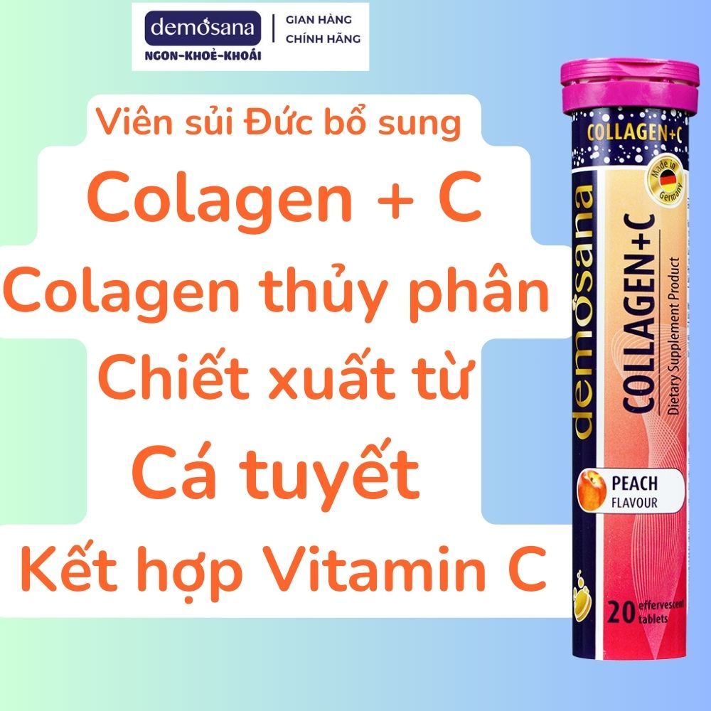 Viên sủi Collagen kết hợp Vitamin C Demosana Hỗ trợ làm đẹp da