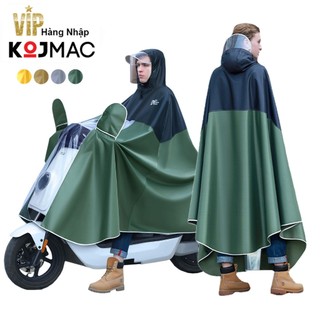 Áo Mưa Người Lớn 1 Đầu KOJMAC RAINCOAT Vải Oxford Cao Cấp Lớn   Trùm Gương Phản Quang Trong Suốt Đèn Đi Xe Chống Nước   