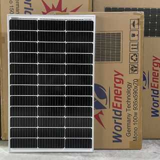 Pin năng lượng mặt trời mono 100W WorldEnergy - combo 2 tấm, tặng 1 cặp jack mc4 đơn (bảo hành 12 năm)