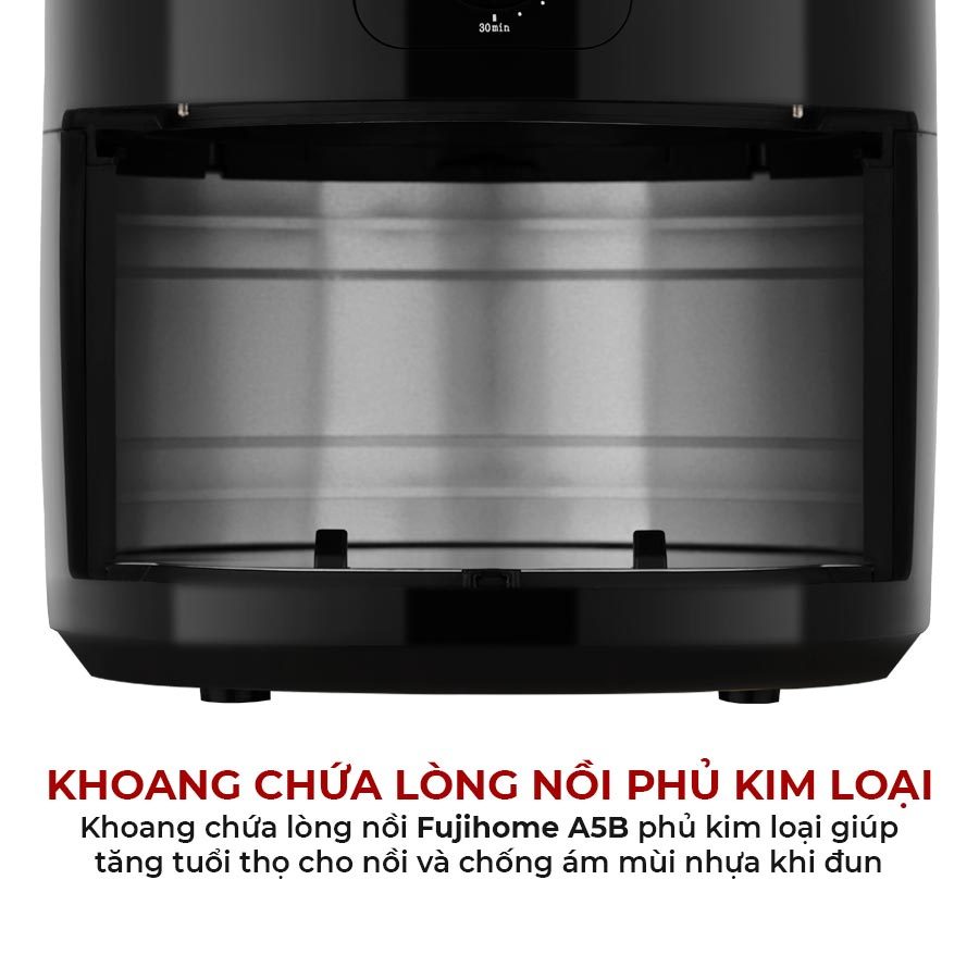 Nồi chiên không dầu 5.5L nhập khẩu FUJIHOME A5B dung tích 5.5 lít, nồi chiên giá rẻ, đa năng - Bảo hành 18 tháng