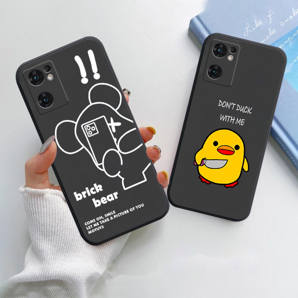Ốp lưng Oppo Reno 7 5G, Reno 7Z 5G, Reno 8Z 5G, Reno 8 5G silicon dẻo, tpu mềm viền vuông bảo vệ camera hình đôi vịt gấu
