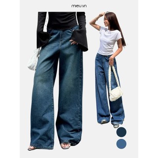 Quần jean nữ ống suông loe gấu dài style trẻ trung năng động MIEU - KAU16