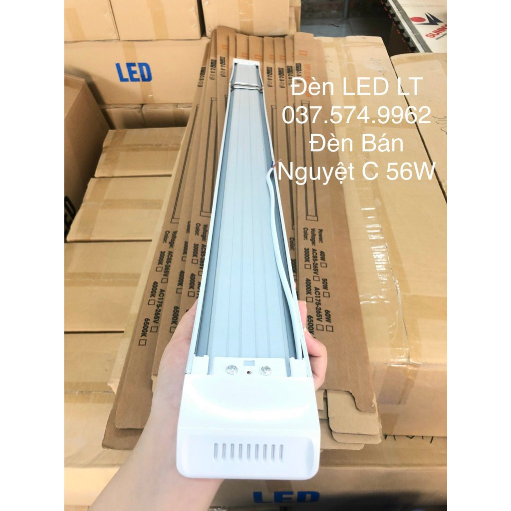 Đèn Tuýp LED Bán Nguyệt Đầu Vuông 1m2 60W 3 hàng led