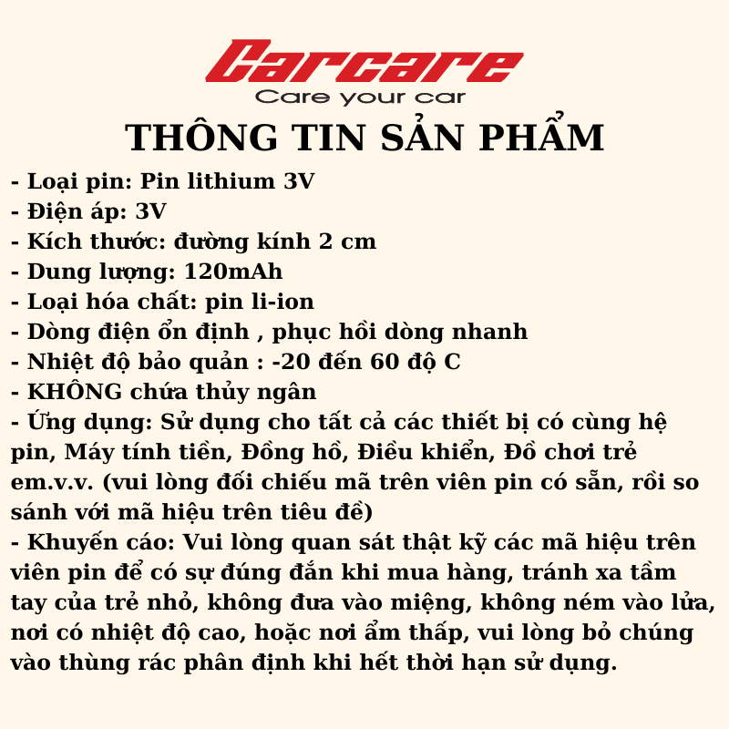 Combo 4 Viên Pin Thay Cảm Biến Áp Suất Lốp Ngoài