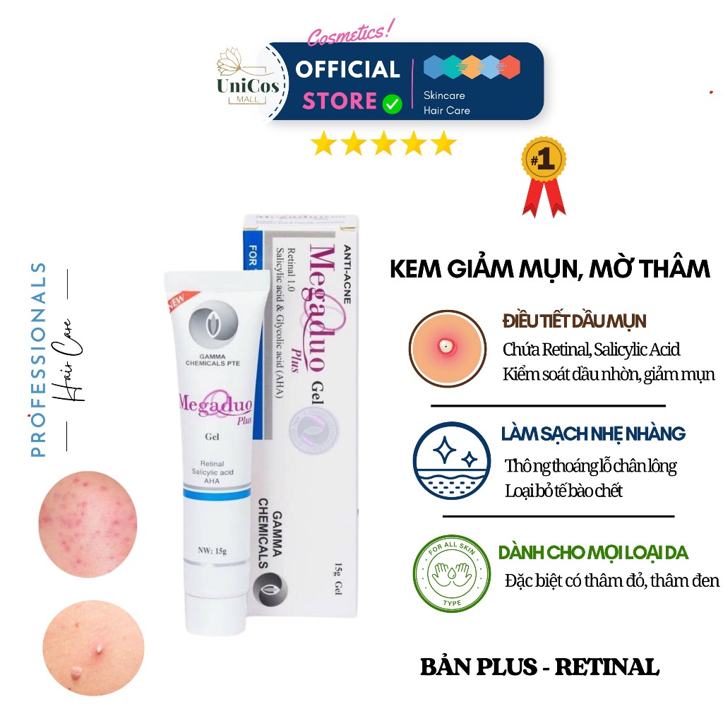 Megaduo Gel Giảm Mụn, Giảm Thâm, Dưỡng Da Gamma ➖ Megaduo Gel 15g