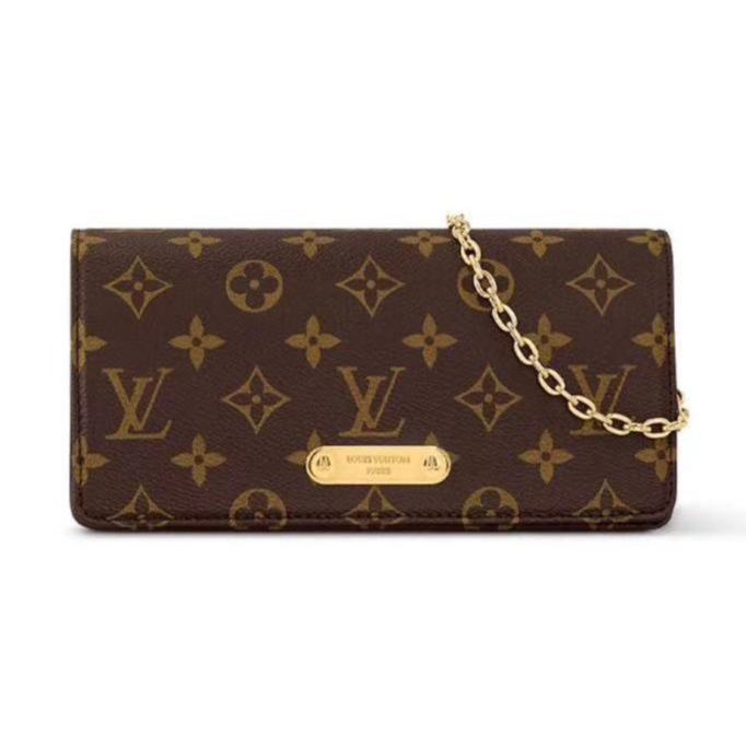2023 new style/Louis Vuitton/WALLET ON CHAIN LILY/detachable chain/LV/Túi dây xích/Túi đeo vai/
