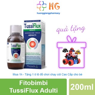 Fitobimbi Tussiflux Adulti giúp giảm các triệu chứng ho ho có đờm làm dịu họng mát họng Chai 200ml