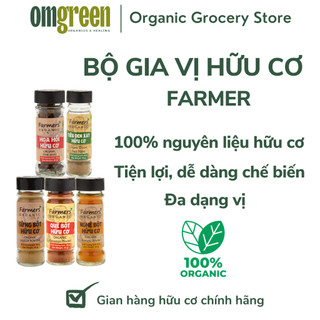Bộ gia vị hữu cơ farmers - vipep - bột tiêu, bột quế, bột gừng, bột nghệ, hoa hồi - omgreen organics