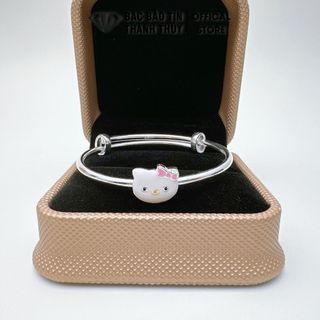Vòng bạc cho bé 1 đến 5 tuổi mix mặt Hello Kitty Bảo Tín Thanh Thủy lắc tay bạc S99 cho bé gái trọng lượng hơn 2 chỉ