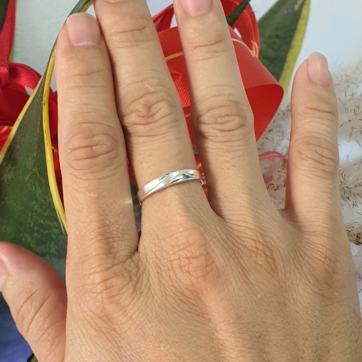 Nhẫn Nam Bạc Ta Kiểu Trơn Mài Xước Nam Tính Chính Hãng BẠC HIỂU MINH NA436X