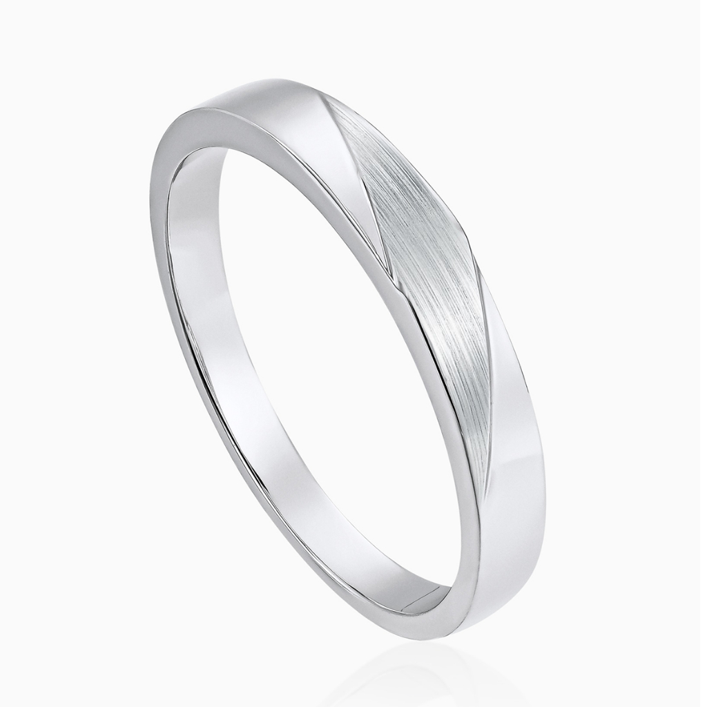 Nhẫn Nam Bạc Ta Kiểu Trơn Mài Xước Nam Tính Chính Hãng BẠC HIỂU MINH NA436X