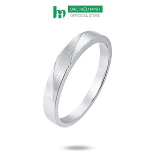 Nhẫn nam bạc ta kiểu trơn mài xước nam tính chính hãng bạc hiểu minh na436x