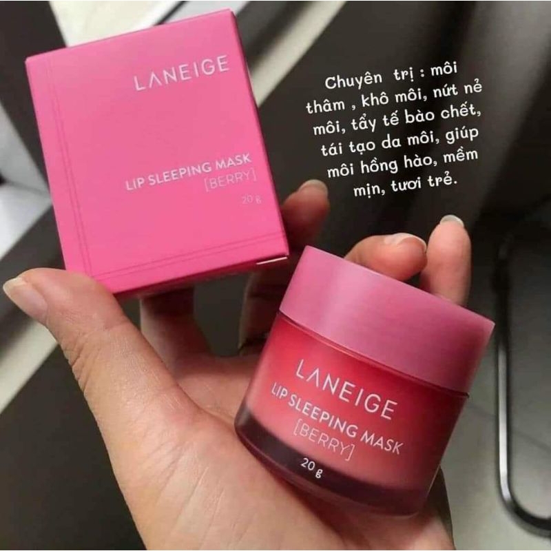 Mặt Nạ ủ Môi Laneig Lip Night Mask Dưỡng Ẩm, Dưỡng Môi Căng Bóng Mềm Mịn Hương Dâu