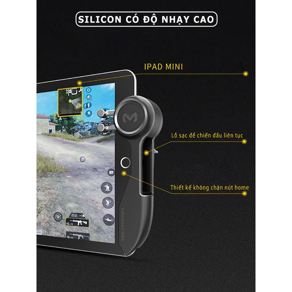 Tay cầm chơi game cho ipad MEMO AKPAD 6K gaming 4 nút bấm cơ chơi game 6 ngón PUBG FREEFIRE COD FF mobile mượt mà