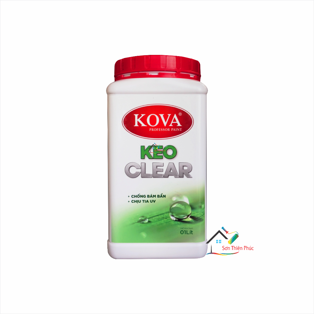 Keo bóng nước KOVA Clear W (1KG). Là loại keo trong suốt một thành phần có độ bóng cao