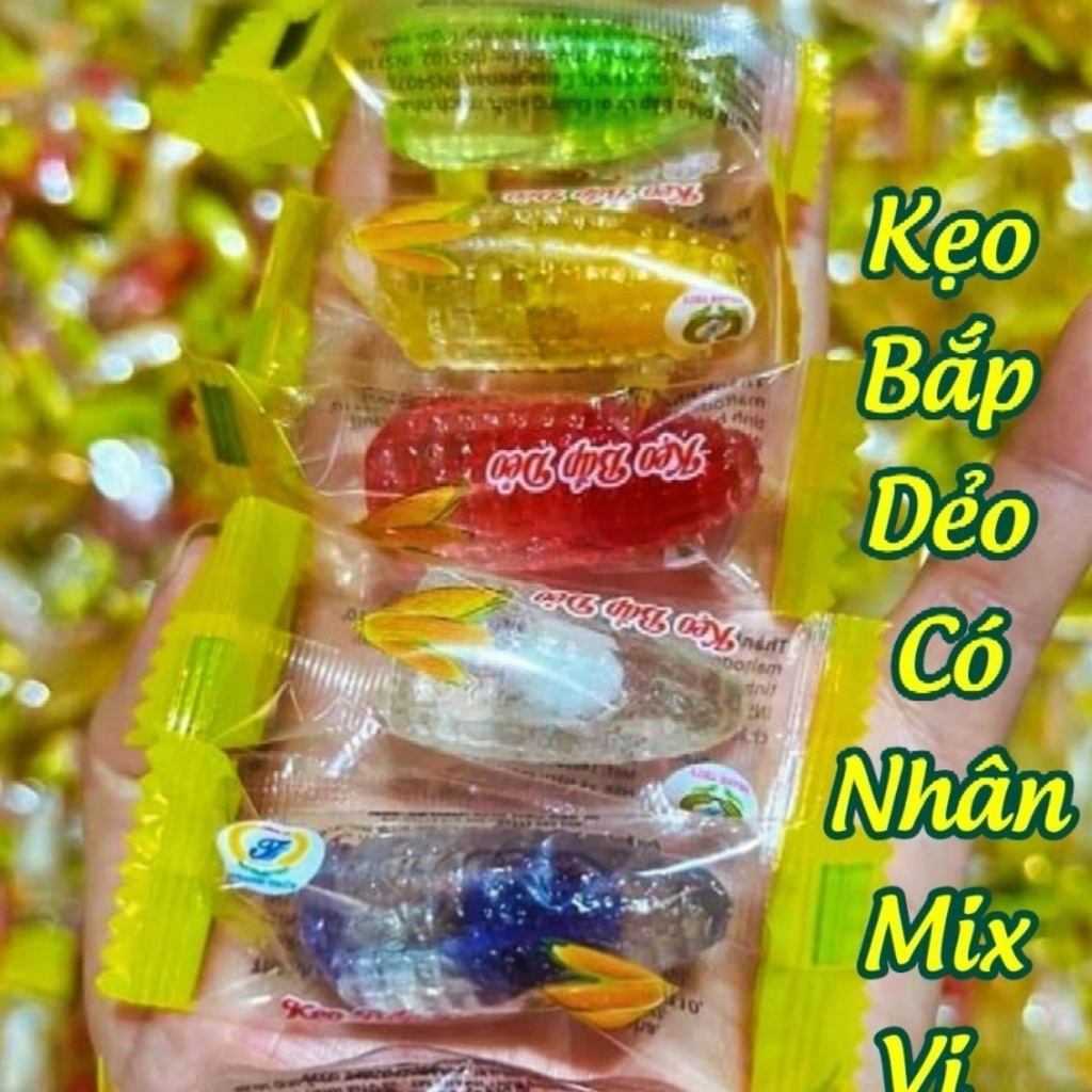 Kẹo bắp dẻo có nhân mix vị - túi 1 kg