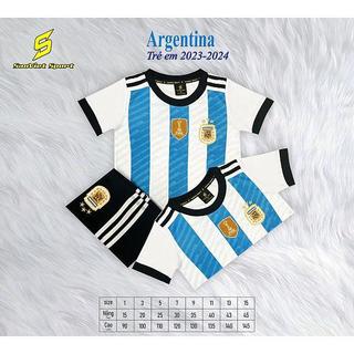 Argentina Trắng Xanh Nhí - Đồ Đá Banh Thể Thao Trẻ Em Mới Đẹp