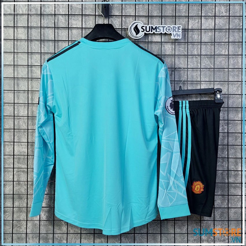 Áo Đá Banh MU Xanh Thủ Môn Dài Tay 2023 - Đồ Bóng Đá Nam Nữ Đẹp