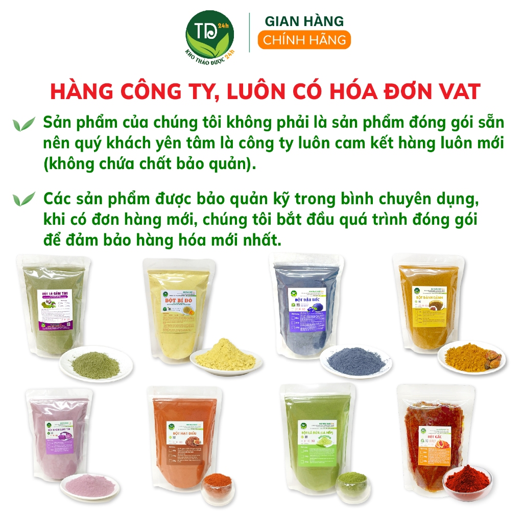 50 loại bột tạo màu thực phẩm từ rau củ quả 100% organic, dùng nấu xôi, chè, bánh, thạch, mứt, rau câu, hàng công ty