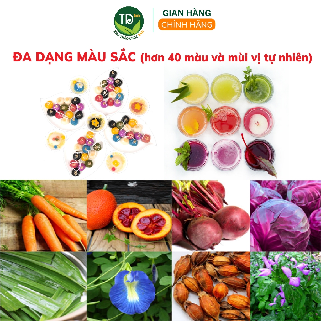 50 loại bột tạo màu thực phẩm từ rau củ quả 100% organic, dùng nấu xôi, chè, bánh, thạch, mứt, rau câu, hàng công ty