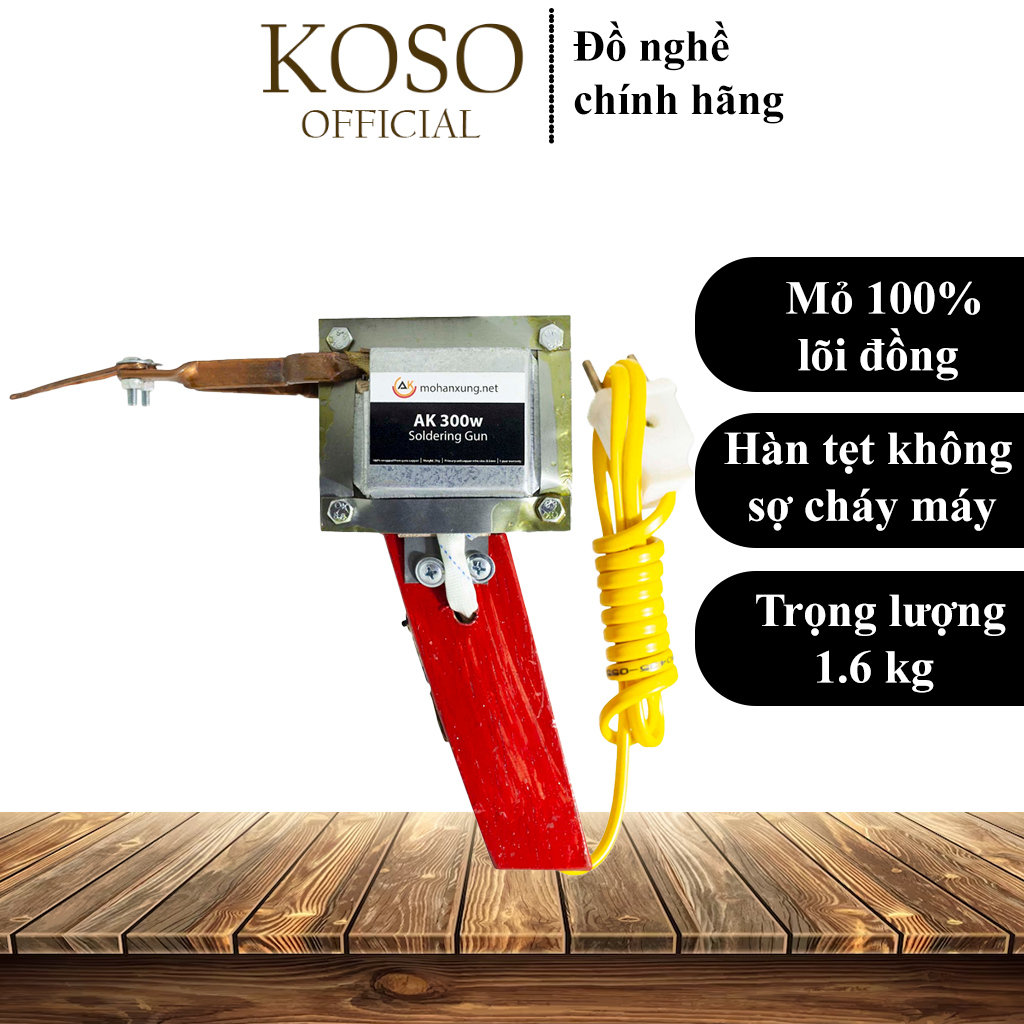Mỏ Hàn Xung KOSO 100% Cuốn Dây Đồng Chuyên hàn cọc bình ắc quy than đề xe máy xe đạp điện 300W