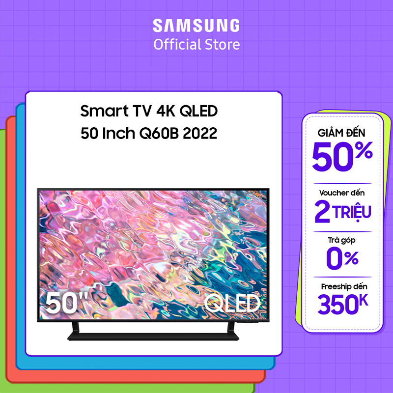 [Shopee voucher ELSAMCE15A giảm 15% CAP 3TR] Smart TV Samsung 50 Inch 4K QLED QA50Q60BAKXXV 2022 - Miễn phí lắp đặt