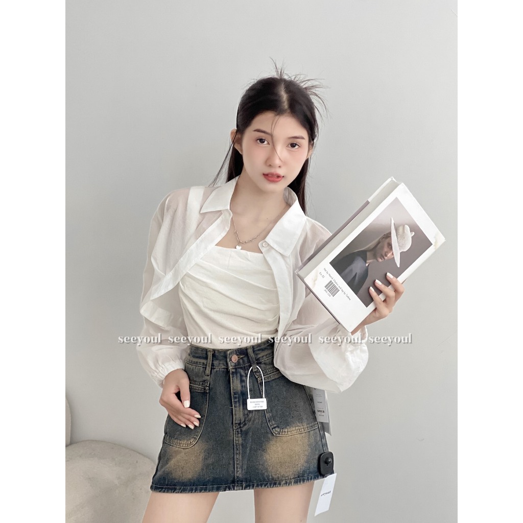 Chân váy jean ngắn QC-4466