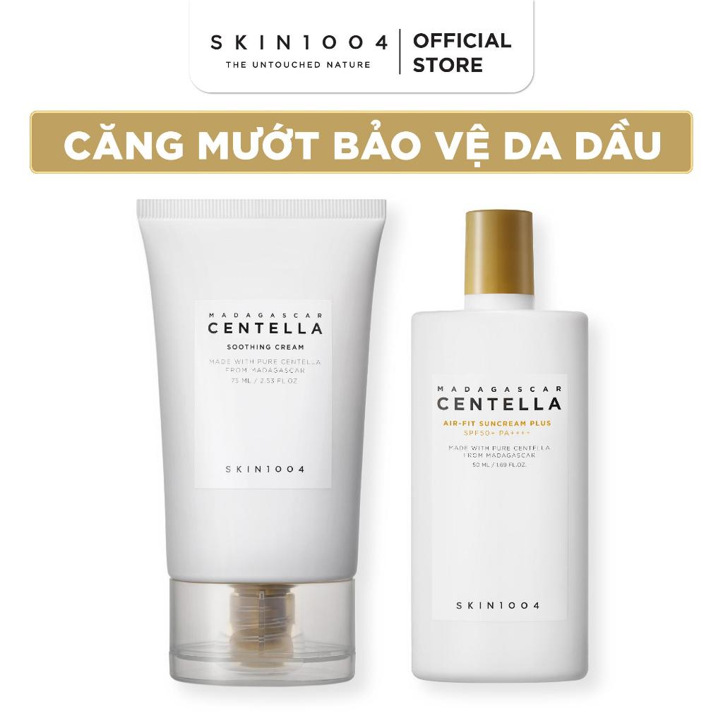 Combo Kem Dưỡng Soothing + Kem Chống Nắng Cho Da Dầu Skin1004