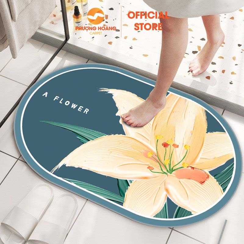 Thảm lau chân Ovan thảm chùi chân bali Hình Thú đế cao su chống trơn trượt - 40cm x 60cm