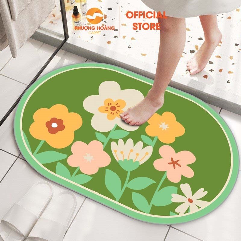 Thảm lau chân Ovan thảm chùi chân bali Hình Thú đế cao su chống trơn trượt - 40cm x 60cm