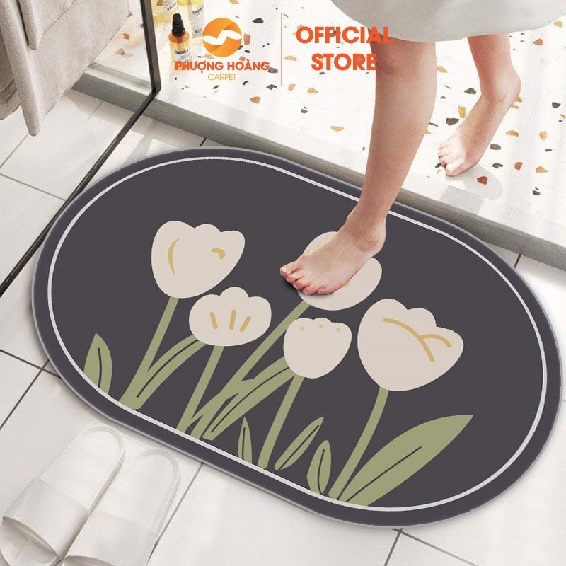 Thảm lau chân Ovan thảm chùi chân bali Hình Thú đế cao su chống trơn trượt - 40cm x 60cm