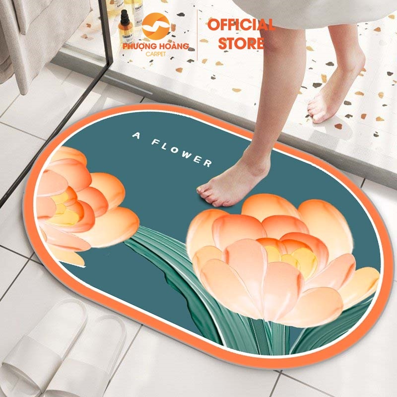 Thảm lau chân Ovan thảm chùi chân bali Hình Thú đế cao su chống trơn trượt - 40cm x 60cm