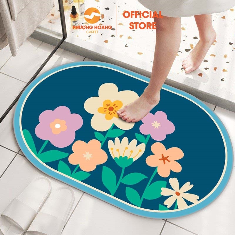 Thảm lau chân Ovan thảm chùi chân bali Hình Thú đế cao su chống trơn trượt - 40cm x 60cm